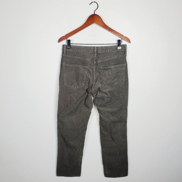 Gap Vintage Slim Straight Highrise Corduroy Forest Green Crop Ankle Jeans 28 - Picture 4 of 9